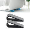 Soporte simple para computadora portátil de 2 piezas Soporte de almohadilla de base de disipación de calor de aumento de altura ajustable (negro)
