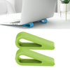 Soporte simple para computadora portátil de 2 piezas Soporte de almohadilla de base de disipación de calor de aumento de altura ajustable (verde)