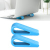 2 PCS Soporte simple para computadora portátil Soporte de almohadilla de base de disipación de calor de aumento de altura ajustable (azul)