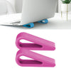 2 PCS Soporte simple para computadora portátil Soporte de almohadilla de base de aumento de altura ajustable para disipación de calor