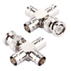 2 PCS 1 x BNC macho a 3 x BNC hembra conector, tipo cruzado