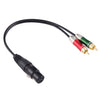 30cm cabeza de metal 3 pines XLR CANNON hembra a 2 RCA macho conector de audio Cable adaptador para micrófono / equipo de audio