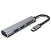 C-805 5 en 1 Adaptador de lector de tarjetas USB-C / TYPE-C A 3 USB-C / TYPE-C A 3 USB 3.0 + TF / SD