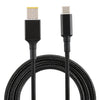 Cable de carga de alimentación de tejido de nailon macho cuadrado grande a USB-C / Type-C para Lenovo, longitud del cable: 1,7 m