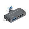 7 en 1 lector de tarjetas USB 2.0 (gris oscuro)