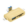7 en 1 Lector de tarjetas USB 2.0 (Oro)