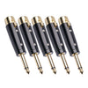 5 PCS LZ1167 6.35mm Pista individual Pista masculina a XRL Tapón adaptador de audio femenino (Plata)