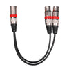 2055MFF-03 Cable de audio de micrófono XLR macho a hembra doble 2 en 1, longitud: 0,3 m (rojo)
