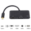 Adaptador USB 2.0 + puerto de audio + VGA + HDMI a USB-C / Type-C HUB (negro)