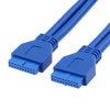 5Gbps USB 3.0 20 Pin hembra a hembra Cable de extensión Extensor, longitud del cable: 50 cm