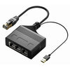 Macho RJ45 3 en 1 acoplador de red Ethernet de cable divisor de red de 100M