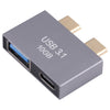 Mujer USB + USB-C / Tipo-C hembra a 2 x Adaptador de macho USB-C / Tipo-C