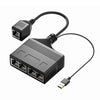 Hembra RJ45 4 en 1 acoplador de red Ethernet del cable divisor de red 100M