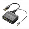 Macho RJ45 4 en 1 acoplador de red Ethernet del cable divisor de red Gigabit