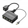 Hembra RJ45 4 en 1 acoplador de red Ethernet del cable divisor de red Gigabit