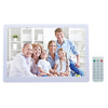 Marco de fotos digital de pantalla LED de 13 pulgadas con soporte y control remoto, Allwinner F16, soporte tarjeta SD / MS / MMC y USB (blanco)