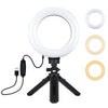 PULUZ 6.2 pulgadas 16cm USB 3 modos Regulable Anillo LED Vlogging Fotografía Video Luces + Kit de montaje de trípode de bolsillo con cabezal de bola de trípode de zapata fría (Negro)