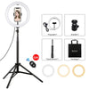 PULUZ 10.2 pulgadas 26 cm Luz + 1.65m Soporte de trípode superficie curvada USB 3 modos Dimmable Doble Color Temperatura Anillo Vlogging Luz de video LIGHT LIGHT LIVE LIVE KITS CON MONTAJE DE TELÉFONO Y CONTROL DE MOFROSO (NEGRO)