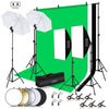 PULUZ LED Light Studio Softbox Kit de fotografía con fondo y reflectante y montaje en trípode y sacos de arena (enchufe de EE. UU.)