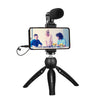 PULUZ LIVE BROADCAST Smartphone Video Vlogger Kits Micrófono + Soporte de trípode + Titular de la abrazadera del teléfono (Negro)