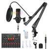PULUZ TARJETA DE SONIDO DE PULUZ BLUETOOTH BLUETOOTH BLUETOOTH MEZCLADOR DE MICRÓFONO KITS CON SUSPENSIÓN ARMA Y METAL DE METAL DE METAL, Versión china (Negro)
