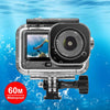 Carcasa de buceo impermeable para DJI Osmo Action 6 PULUZ de 60 m/196 pies con adaptador invisible y tornillo largo (transparente)