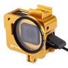 Jugación protectora de aleación de aluminio CNC de carcasa PULUZ con lente UV de 52 mm para Gopro Hero (2018) / 7 Black / 6/5 (Oro)