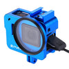 Jardilla de aluminio de la aleación de aluminio CNC de la carcasa PULUZ con lente UV de 52 mm para Gopro Hero (2018) / 7 Black / 6/5 (Azul)