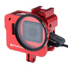 Jugación protectora de aleación de aluminio CNC de carcasa PULUZ CNC con lente UV de 52 mm para gopro héroe (2018) / 7 negro / 6/5 (rojo)