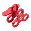 PULUZ Abrazadera de triple bola con orificio cerrado, soporte para cámara de buceo, abrazadera de linterna de resorte de aluminio CNC para buceo, sistema de fotografía subacuática (rojo)