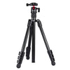 PULUZ Soporte de trípode de metal con patas plegables de 4 secciones con rótula de bola de 360 grados para DSLR y cámara digital, altura ajustable: 42-130 cm