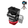 PULUZ Mini adaptador de montaje de zapata fría con cabeza de bola de trípode oscilante de 180 grados (rojo)