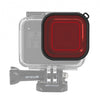Filtro de lente de color de buceo con carcasa cuadrada PULUZ para GoPro HERO8 negro (rojo)