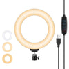 PULUZ 6.2 pulgadas 16cm USB 3 modos Regulable LED Anillo Vlogging Fotografía Video Luces con trípode de bola (Negro)