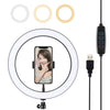 PULUZ 11.8 pulgadas 30cm USB 3 modos Regulable Anillo LED Vlogging Selfie Fotografía Video Luces con trípode de zapata fría Cabeza de bola y abrazadera para teléfono