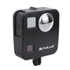 PULUZ para GoPro Fusion Carcasa Carcasa de aleación de aluminio CNC Caja protectora con montura básica y tapas de lentes (negro)