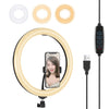 PULUZ 11.8 pulgadas 30cm USB 3 modos Regulable Temperatura de color dual LED Anillo de luz difusa curvo Vlogging Selfie Fotografía Video Luces con abrazadera para teléfono (Negro)