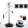 PULUZ 10.2 pulgadas 26cm USB 3 modos Regulable Temperatura de color dual LED Anillo curvo Vlogging Selfie Fotografía Video Luces con obturador remoto Bluetooth y soporte de escritorio plegable y abrazadera para teléfono (Negro)