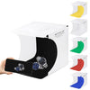 PULUZ 20cm Plegable Portátil 550LM Light Photo Lighting Studio Shooting Carpa Kit de caja con 6 colores de fondo (negro, blanco, amarillo, rojo, verde, azul), tamaño de despliegue: 24 cm x 23 cm x 22 cm
