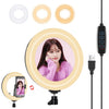 PULUZ 7.9 pulgadas 20cm USB 3 modos Regulable Temperatura de color dual LED Anillo de luz curvo Vlogging Selfie Fotografía Video Luces con espejo (Negro)