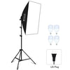 PULUZ 50X70CM Studio Softbox + 2M Trípode Monte + 4 x E27 20W 5700K Luz blanca LED LED Bombilla de iluminación Kit de iluminación (enchufe de EE. UU.)