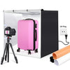 Puluz 80cm plegable portátil 80W 9050LM Kit de caja de tapa de tiro de iluminación de luz blanca con luz con 3 colores (negro, blanco, naranja) Fondos (enchufe de EE. UU.)