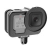 PULUZ para GoPro HERO12 Negro / 11 Negro / 10 Negro / 9 Negro Carcasa delgada Jaula protectora de aleación de aluminio CNC con marco de seguro y lente UV de 52 mm (negro)