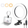 PULUZ 6,2 pulgadas 16 cm anillo Selfie Light 3 Modos USB Dimmable DULA COLOR DUAL TEMPERATURA LED Curved Vlogging Lights Lights con soporte de clip de monitor (Negro)