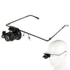Lupa de reparación de reloj tipo gafas 20X con luz LED