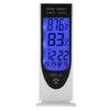 HTC-8 LCD luminoso digital LED luz nocturna termómetro retroiluminación higrómetro medidor de humedad, con alarma / fecha / reloj / calendario