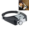 Lupa estilo diadema 1.5X / 3X / 8.5X / 10X con 2 luces LED (gris)