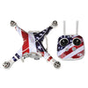 Patrón de la bandera de los EEUU 4D Fibra de carbono PVC de la fibra de carbono PTVC de la etiqueta engomada de la resistencia al agua para DJI Phantom 3 Quadcopter & Remote Controller & Batterer