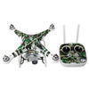 Patrón de camuflaje 4D imitación de fibra de carbono PVC Pegatina de resistencia al agua para DJI Phantom 3 Quadcopter & Remote Controller & Batterer