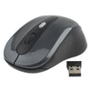 Ratón óptico inalámbrico de 2,4 GHz con receptor USB, Plug and Play, distancia de trabajo de hasta 10 metros (gris)